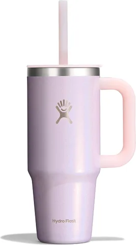 Vista 92 de Hydro Flask Vaso de Viaje con Asa, Tapa y Pajita - Acero Inoxidable Aislado en 24 Oz Aloe