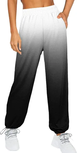 Vista 4 de Pantalones deportivos de invierno para mujer, de cintura alta, con cordón ajustable, pantalones de entrenamiento
