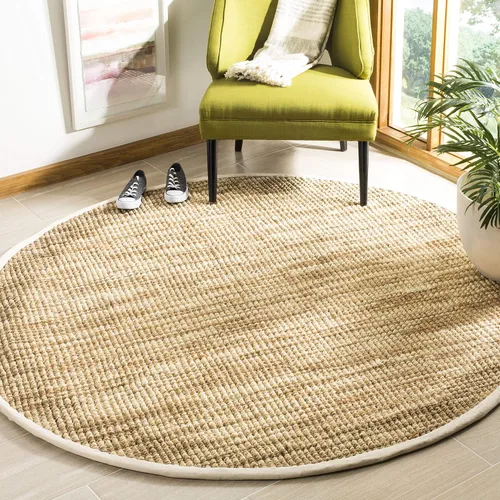 Vista 7 de SAFAVIEH Natural Fiber Collection - Alfombra decorativa de 3 x 5 pies, natural y crema, yute hecho a mano, ideal para zonas de alto tráfico