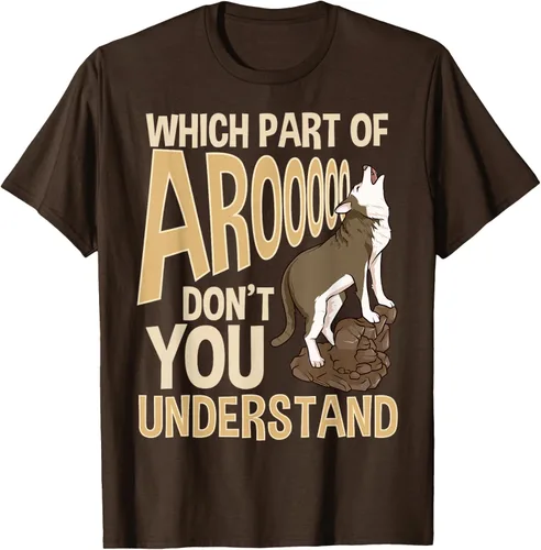 Vista 6 de What Part Of Aroooo Don't You Understand Husky - Camiseta para perro, Negro, S