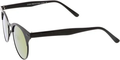 Vista 3 de zeroUV - Gafas de sol redondas con montura de cuerno con acabado mate para mujer de 1.929 in