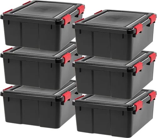 Vista 9 de IRIS - Caja de almacenamiento WEATHERTIGHT de 19 cuartos de galón, paquete de 6, color negro