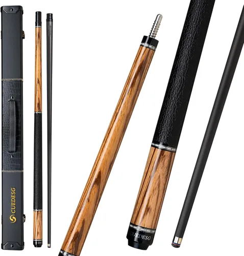 Vista 18 de Palo de Billar de Fibra de Carbono 10.5mm/11.8mm/12.5mm, Palo de Piscina de Baja Deflexión con Empuñadura de Madera Rara, Palo de Billar Profesional
