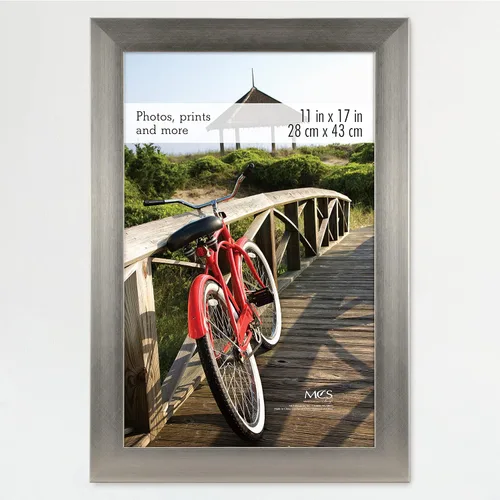 Vista 64 de MCS Marco para póster con estilo de museo, 11 x 17 pulgadas, madera de granero, vertical y horizontal, para colgar en la pared, marco grande