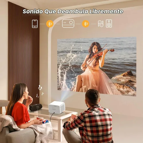 Vista 7 de [Sonido de JBL y alto brillo] Proyector Yaber con WiFi y Bluetooth, enfoque automático/corrección Keystone, proyector de película de sonido 3D