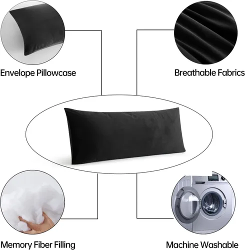 Vista 6 de BedTreat Almohada de cuerpo completo con funda extraíble para adultos, almohada corporal suave y esponjosa para personas que duermen de lado