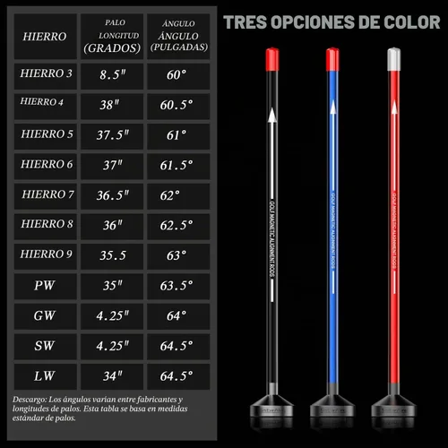 Vista 6 de Varillas de alineación magnéticas de golf, palos de alineación para palos de golf, accesorios magnéticos para ayudar a entrenar el swing de golf