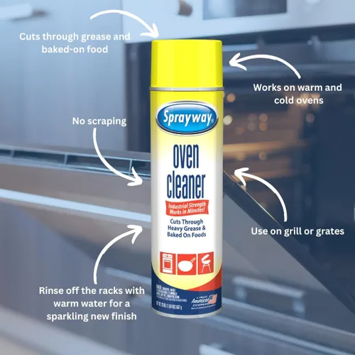 Vista 3 de Sprayway Aerosol limpiador de horno, 20 onzas, paquete de 6 Acción espumosa, corta grasa y alimentos horneados Sin rasguños, funciona en hornos