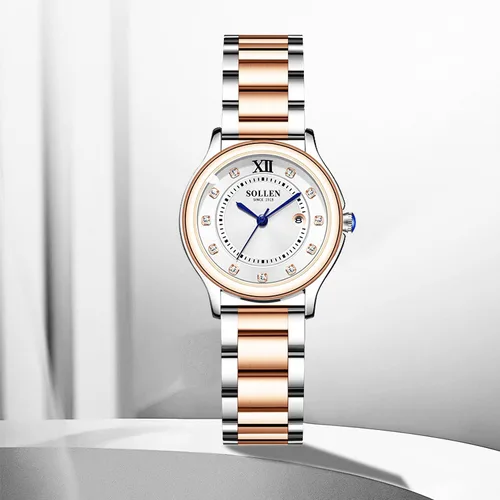 Vista 7 de Reloj de cuarzo para mujer, relojes analógicos de cuarzo de moda impermeables para mujer