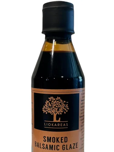 Vista 5 de Liokareas Esmalte balsámico ahumado griego, orgánico, sin OMG, 8.45 onzas, hecho de uvas cultivadas en Grecia, sin azúcares añadidos