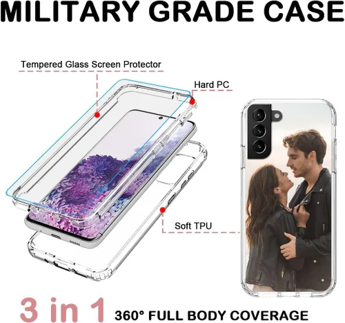 Vista 3 de Funda para teléfono con foto personalizada para Samsung Galaxy S21 5G, cubierta personalizada con imagen, texto, logotipo