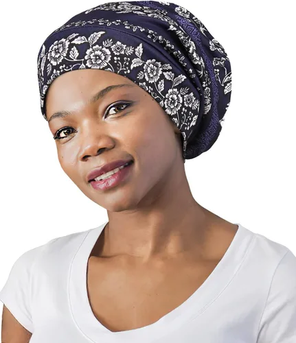 Vista 18 de Gorro de dormir ajustable con forro de satén para rastas de cabello rizado, cabeza grande, permanece puesta durante la noche