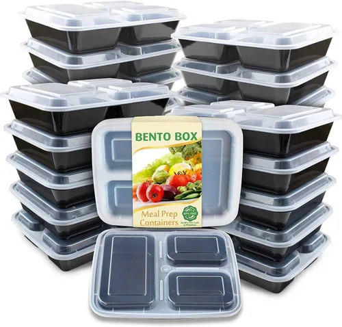 Vista 15 de Recipientes para comida preparada Enther 12 Pack 1 compartimento con tapa única, contenedores de almacenamiento de alimentos Bento, libres de BPA
