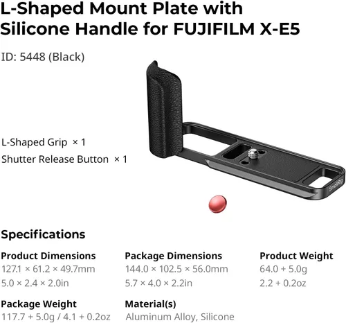 Vista 9 de SmallRig L-Shape Grip Handgrip for Fujifilm X-E5 with Shutter Button Negro