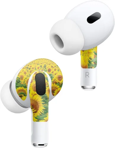Vista 2 de MightySkins - Fundas compatibles con Apple AirPods Pro 2 - Sunflower Field Funda protectora de vinilo duradera y única Fácil de aplicar, quitar
