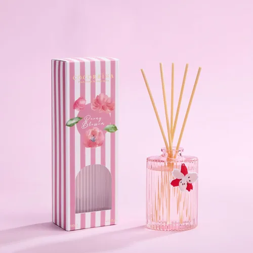 Vista 2 de COCORRÍNA Difusor de aceite con aroma a flor de peonía, 6.09 onzas líquidas 8 cañas, fragancia para el hogar de larga duración, decoración de 2-Rosa