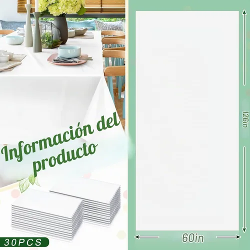 Vista 2 de Jecery - Paquete de 30 manteles rectangulares de 60 x 126 pulgadas