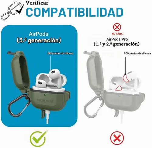 Vista 2 de Catalyst Funda de protección total para AirPods de 3ª generación 2022, funda impermeable de 330 pies para AirPods 3, funda a prueba de golpes