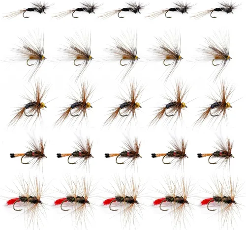 Vista 10 de Goture Fly Fishing Flies Kit,25pcs/30pcs/100pcs Fly Fishing Lures,Dry Flies Wet Flies Streamers Nymphs Flies, Fly Fishing Assortment Kit for Bass