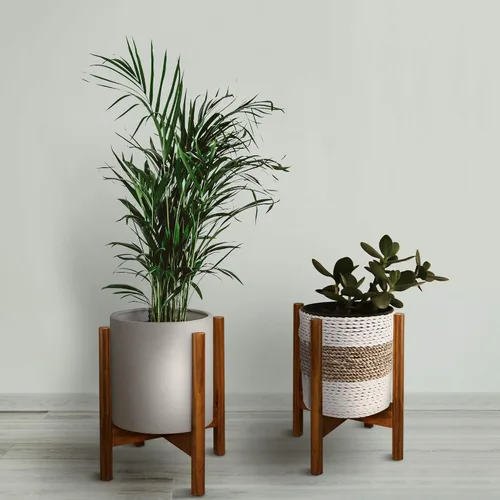 Vista 9 de Casual Home Mid-Century - Soporte de exhibición de madera moderno, para plantas de hasta 10 pulgadas, planta y maceta no incluidas, caoba antigua