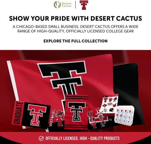 Vista 7 de Desert Cactus Calcomanía de vinilo de la Universidad de Texas Tech TTU Red Raiders con nombre, calcomanía de vinilo para botella de agua