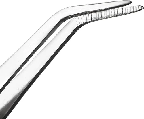 Vista 3 de MMOBIEL Pinzas de acero inoxidable de 8 pulgadas con punta dentada curvada de 60 grados, herramienta profesional multiusos para trabajo industrial