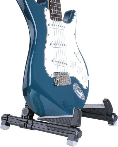 Vista 7 de ENO MUSIC Folding Stand Alumium Alloy Frame Universal Acoustic, Suitable for Electric Guitars, Bass Guitars (Black)