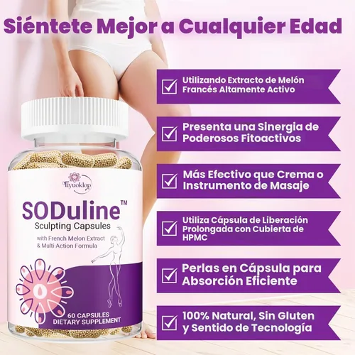 Vista 4 de Suplemento anticelulítico, cápsulas escultoras SODuline™ + SOD de melón francés with Phyto Beadlets, Cellulite Reduces, Cellulite Remover for