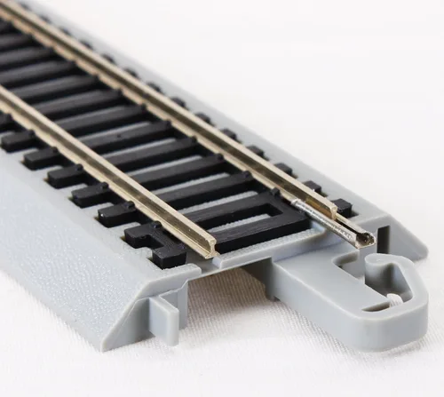 Vista 3 de Bachmann Trenes - A presión E-Z TRACK REMOTE TURNOUT - DERECHO (1tarjeta) - Riel Níquel plateado con plataforma gris - Escala HO
