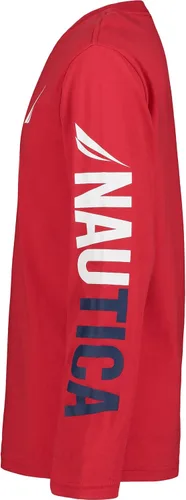 Vista 3 de Nautica Boys' Long Sleeve Graphic Crew Neck T-Shirt