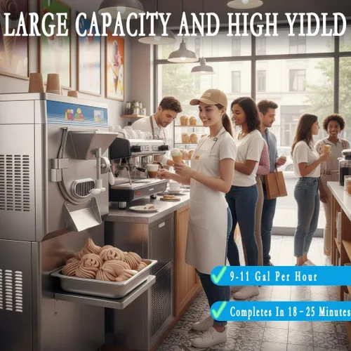 Vista 4 de Máquina de helado duro comercial de gelato de puerta SSS 9-11 galón/H 2200W Single Flavor Floor-Standing Hard Serve Ice Cream Maker,14L,4.3-Inch