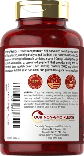 Vista 3 de Carlyle Aceite de krill antártico 2000mg 120 cápsulas blandas Máxima