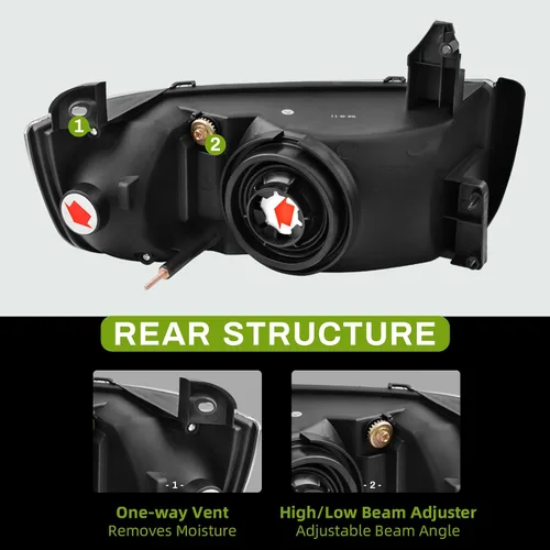 Vista 4 de AUTOSAVER88 Montaje de faros delanteros compatible con Dodge Ram 1500 1994-2001/1994-2002 Dodge Ram 2500 3500 (sin DRL)