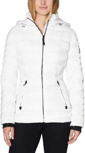 Vista 7 de Nautica Chaqueta acolchada para mujer, abrigo de peso medio resistente al agua, capucha desmontable y puños de tormenta Heavyweight Insulation