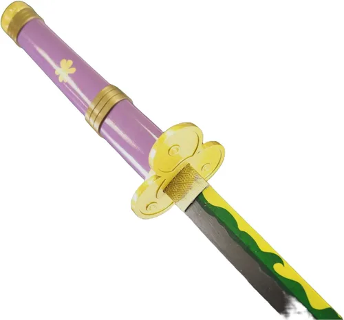 Vista 3 de Espada de anime Roronoa Zoro de metal Enma Yama Samurai real de 41 pulgadas para cosplay (1 espada por pedido)