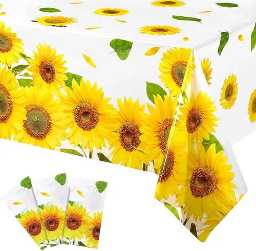 Vista 8 de Breling - Mantel de girasol para decoración de mesa de madera, 54 x 108 Marrón oscuro