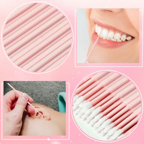 Vista 3 de EVERMARKET Micro hisopos para extensiones de pestañas, 200 microaplicadores desechables para maquillaje, microswabs de 0.079 pulgadas