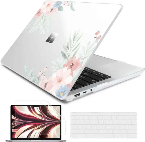 Vista 32 de Batianda Funda personalizable para portátil Microsoft Surface 5 4/3 de 13,5 pulgadas con reposamanos Alcantara modelo 1950/1867, carcasa rígida