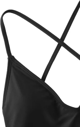 Vista 4 de SOLY HUX Traje de baño de una pieza para mujer con escote pronunciado y espalda cruzada