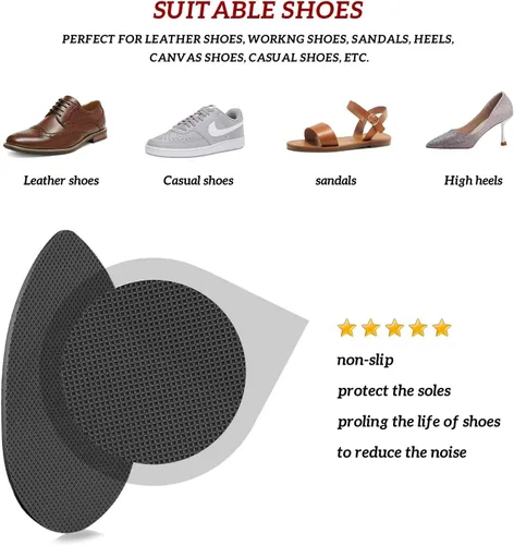 Vista 4 de Riootlnm Almohadillas antideslizantes para zapatos, protectores adhesivos de suela de zapatos, empuñaduras de gel de silicona en la parte inferior