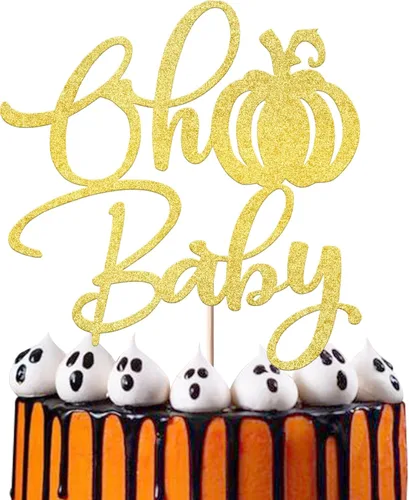 Vista 16 de Rsstarxi Paquete de 24 decoraciones de calabaza con purpurina para cupcakes de primer cumpleaños, decoración de pastel de calabaza para el primer