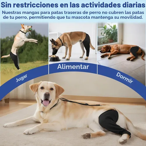 Vista 8 de BARKLESS Manga de pierna trasera para un solo perro para dejar de lamer, traje de recuperación transpirable para perro macho hembra para poscirugía