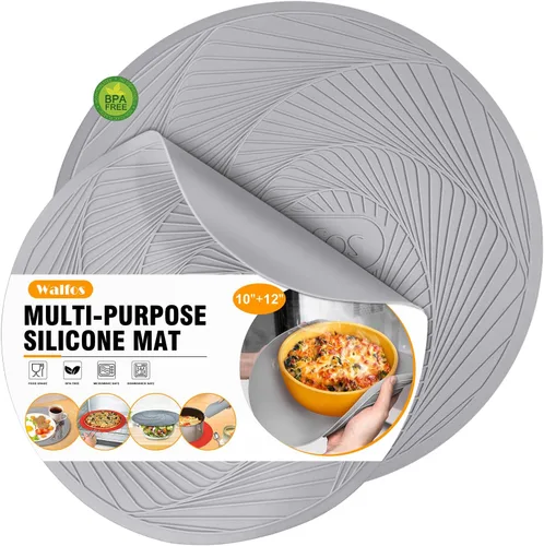 Vista 17 de Walfos Salvamanteles grandes de silicona de 16 x 12 pulgadas, salvamanteles para ollas y sartenes calientes, resistentes al calor, almohadillas