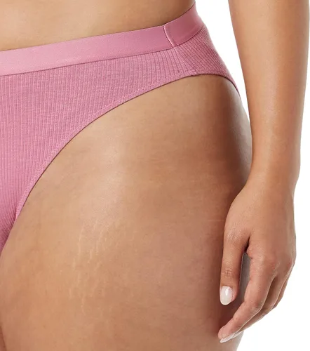 Vista 6 de Tienda Essentials Tanga de cintura alta acanalada para mujer, paquete de 4