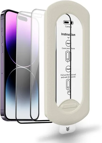 Vista 13 de Paquete de 3 protectores de pantalla de vidrio templado para iPhone 17 Air con kit de alineación automática, polvo automático, grado militar 9H+