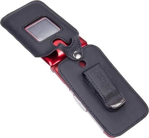 Vista 4 de Funda de cuero ajustable para Alcatel GreatCall Jitterbug Flip Phone para personas mayores, características: clip de cinturón giratorio, protección