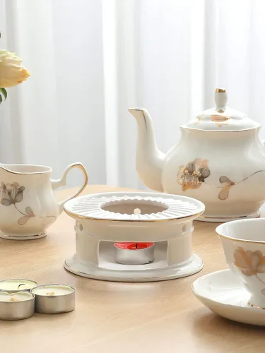 Vista 6 de Calentadores de tetera de cerámica, calentador de té de café y té con leche, set de té (con sostenedor de vela)
