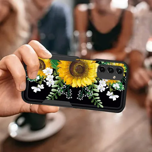 Vista 138 de Funda para Galaxy A14 5G, resistente de doble capa híbrida de policarbonato duro, goma suave, a prueba de golpes, funda protectora resistente