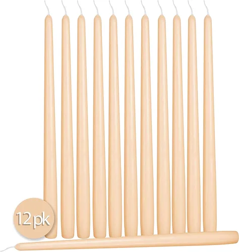 Vista 2 de Hyoola Tall Taper Candles - Vela de cena sin goteo de 10 pulgadas, sin perfume, cera de parafina con mechas de algodón, 8 horas de tiempo