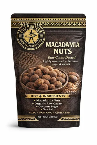 Vista 11 de Pili Hunters - Nueces de pili germinadas silvestres - Caffè Mocha bolsa de 4 onzas - Cacao crudo, azúcar de coco orgánico y café real para un